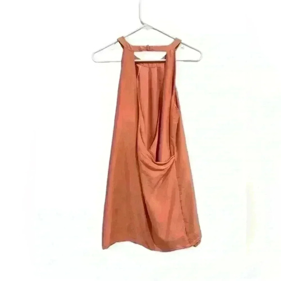J. Crew 100% Dupioni Silk Halter Swoop Cocktail Formal Shift Dress Peach Size 6 - Picture 3 of 9